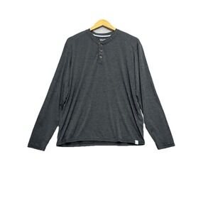 Fair Harbor UPF 50 Sun Protection Mens Gray Henley Long Sleeve Shirt Size L